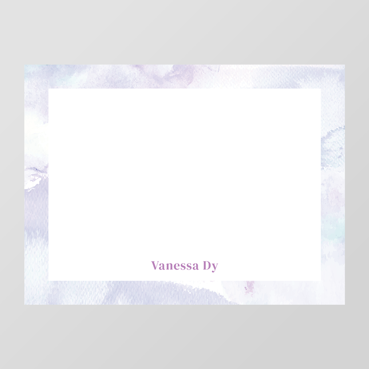 Watercolor Border Flat Notecard
