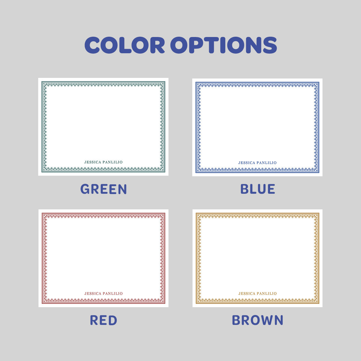 Flower Border Flat Notecard