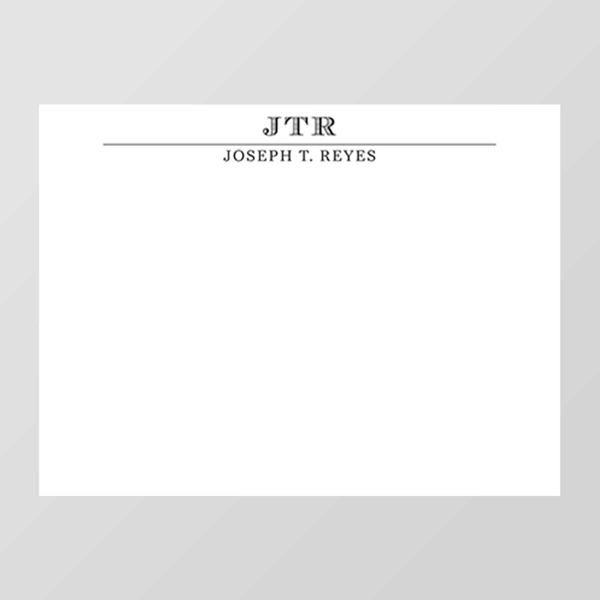 Monogram Typewriter Flat Notecard