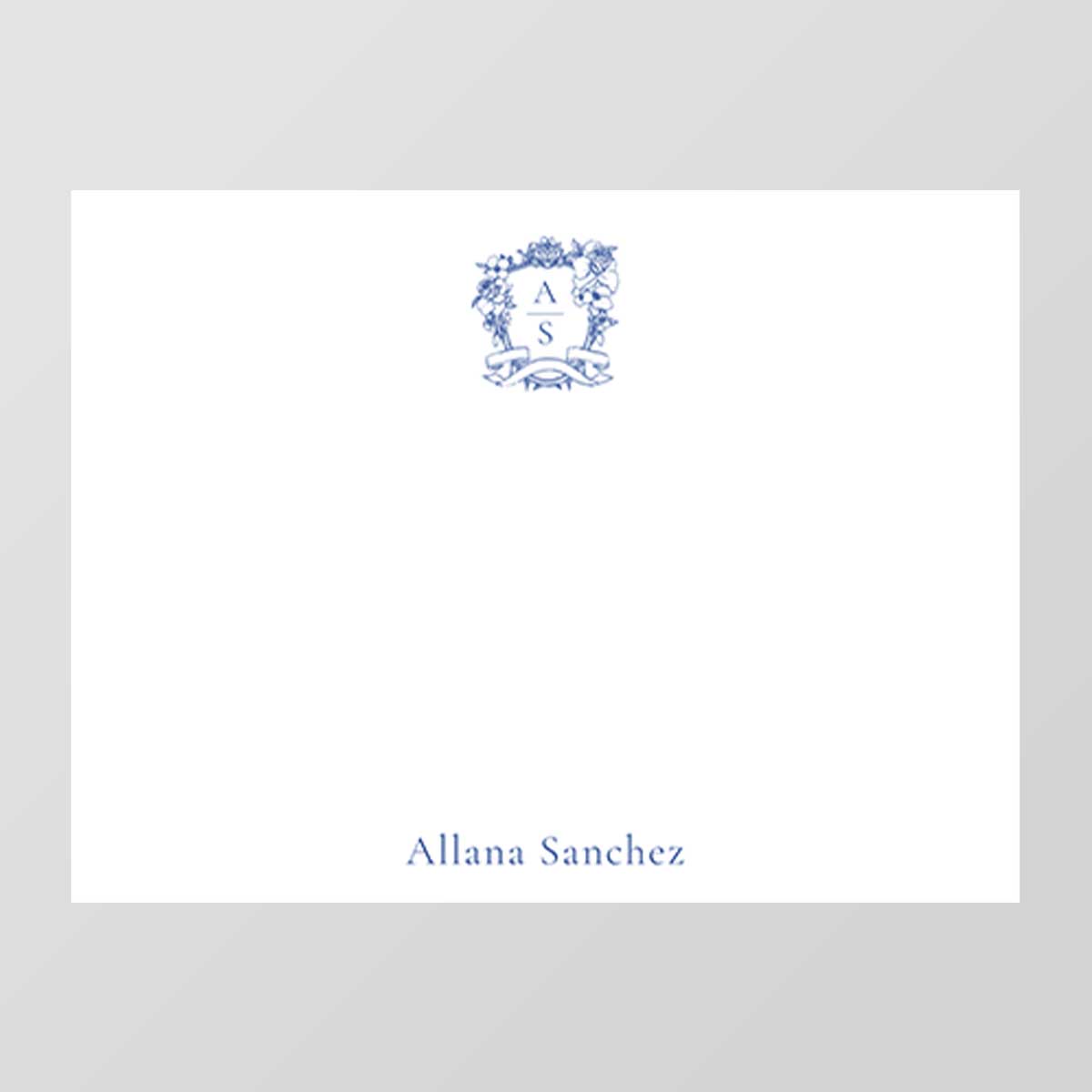 Crest Monogram Flat Notecard
