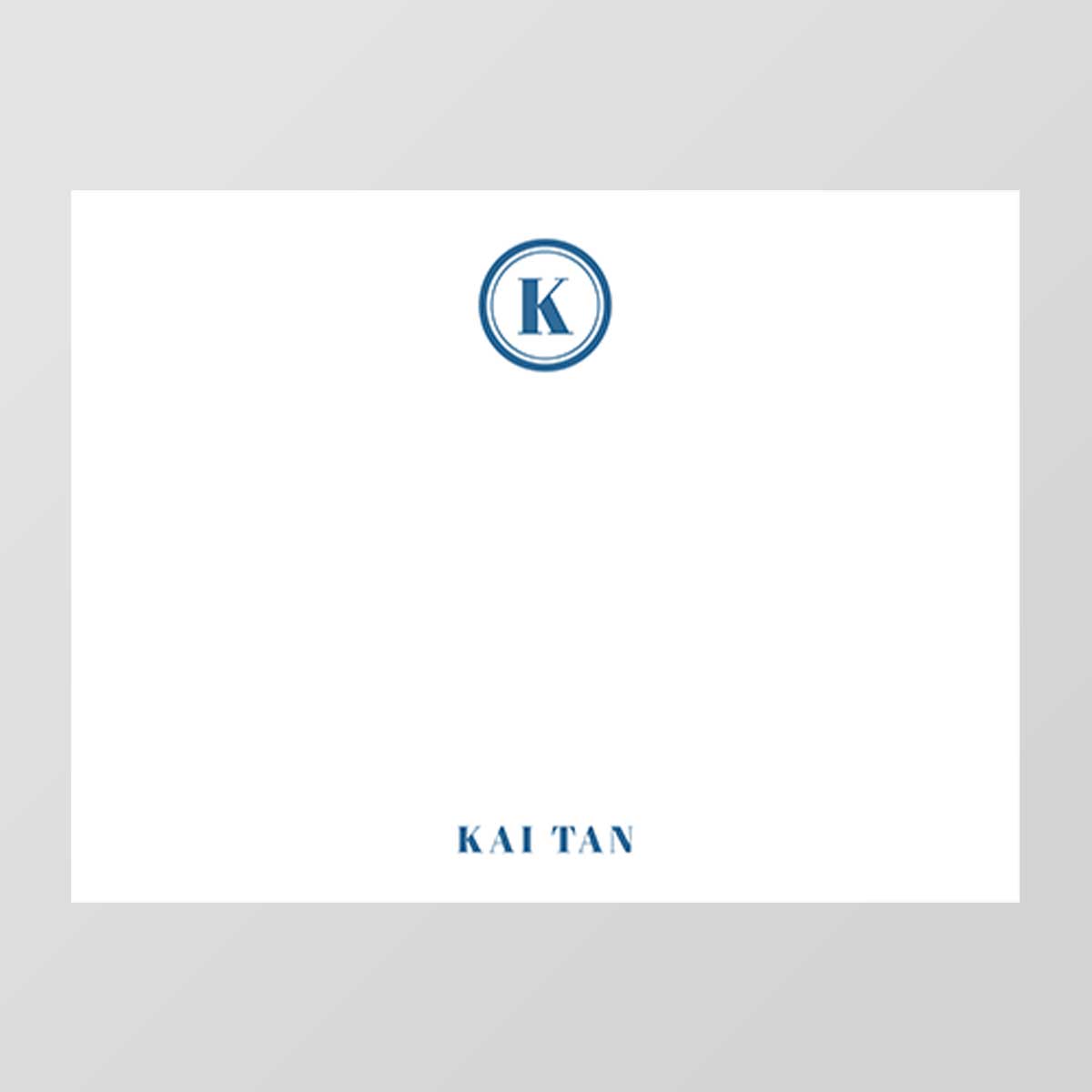Circular Monogram Flat Notecard