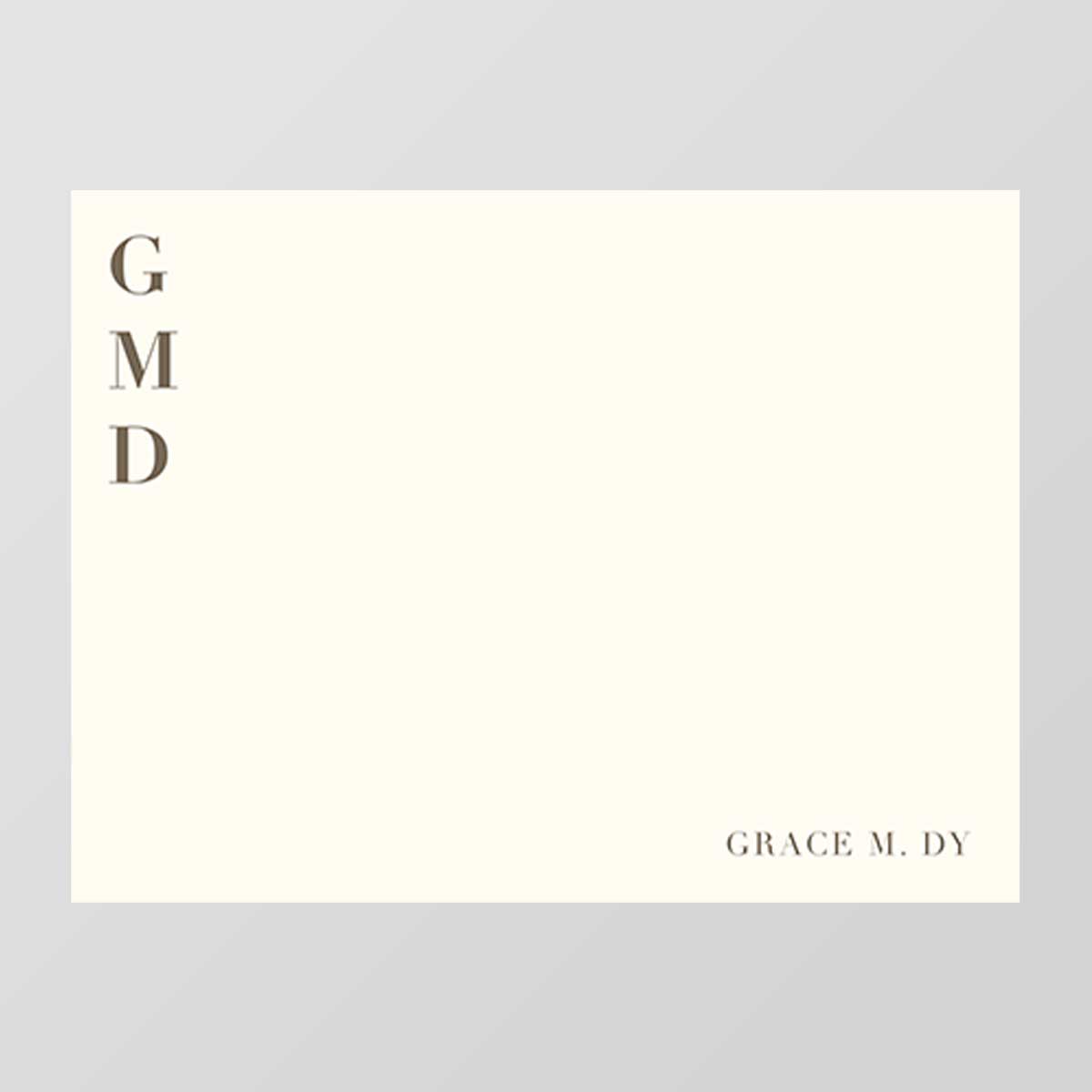 Formal Monogram Flat Notecard
