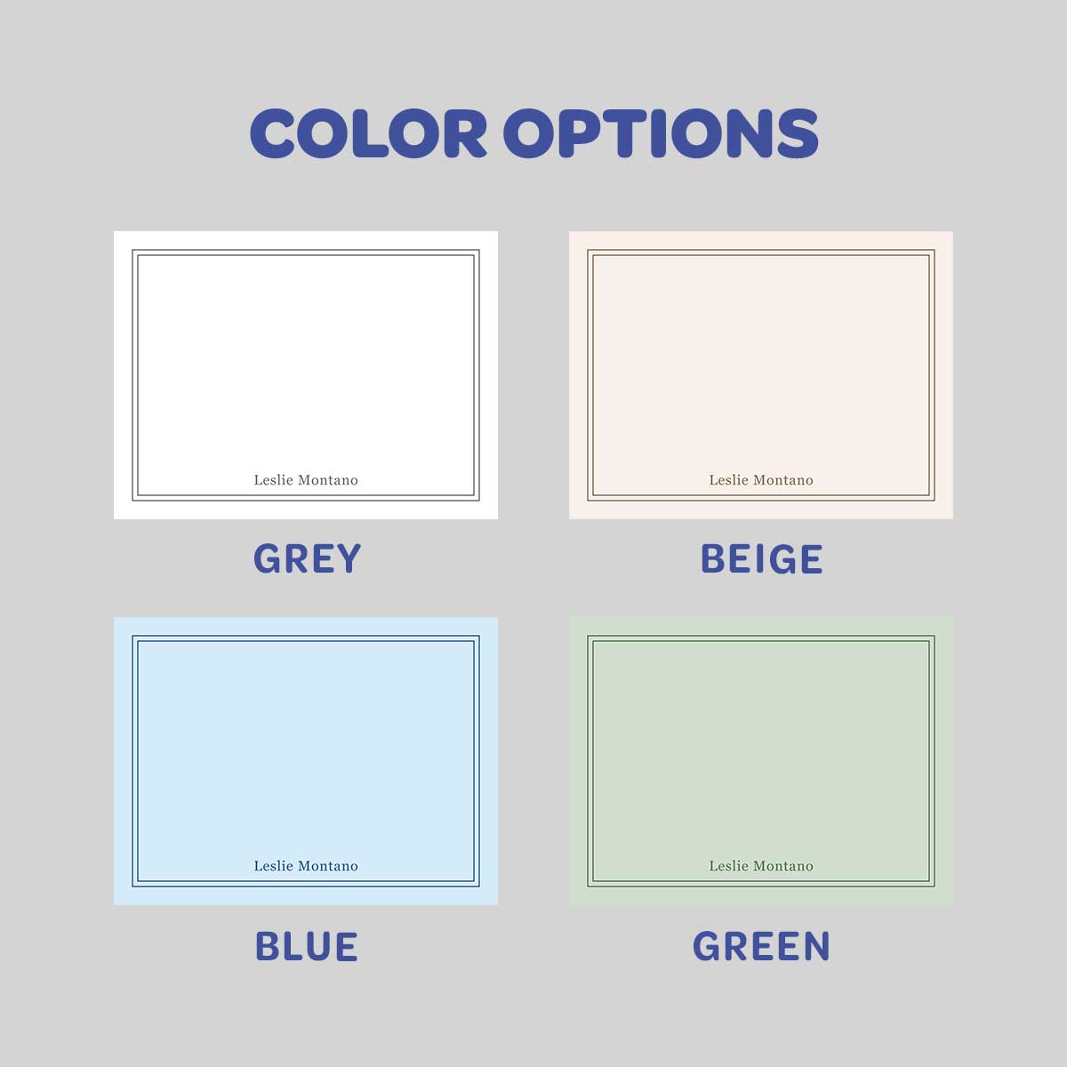 Double Thin Border Flat Notecard
