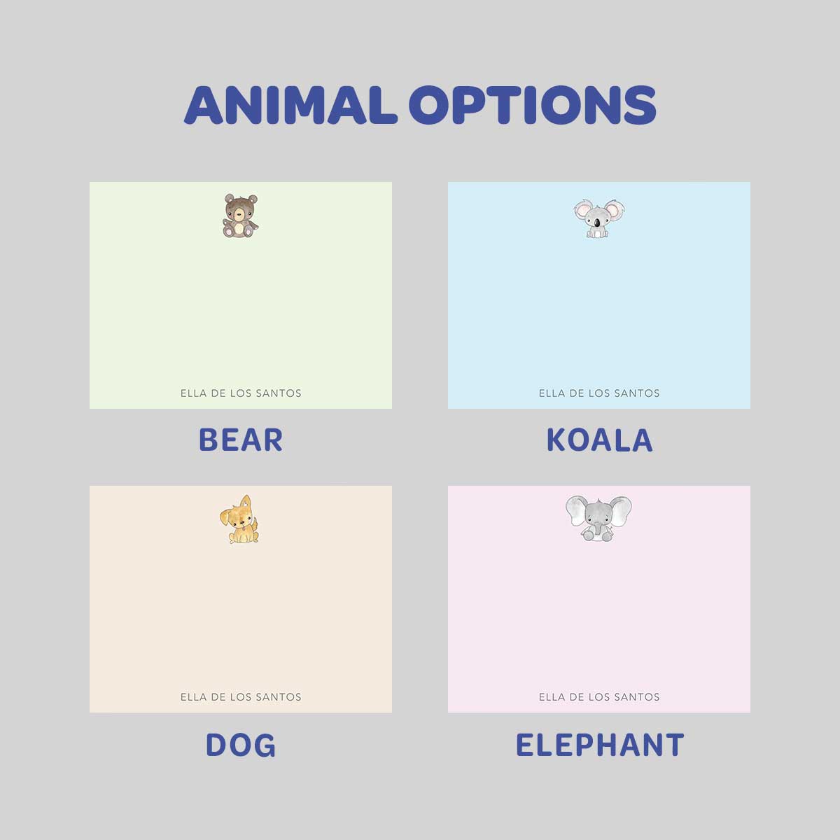 Baby Animals Flat Notecard
