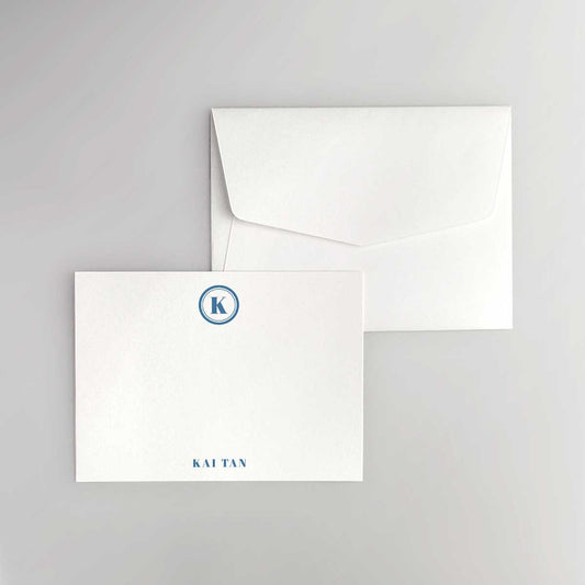 Circular Monogram Flat Notecard