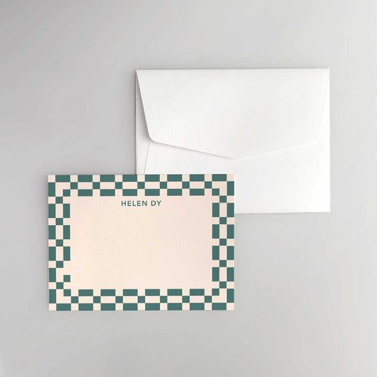 Modern Checkered Flat Notecard
