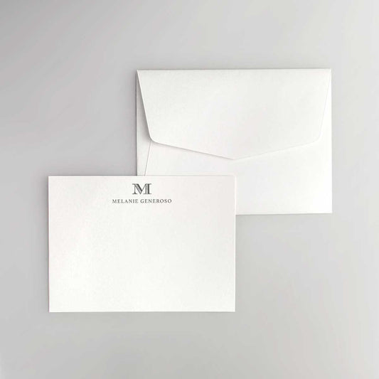 Classic Monogram Flat Notecard