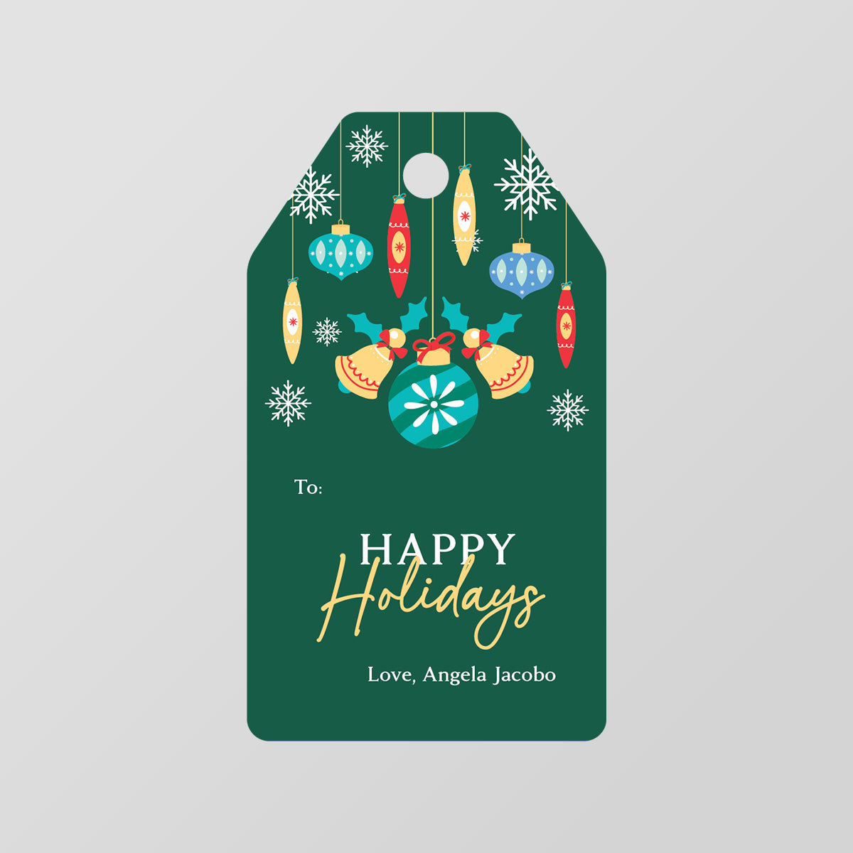 Bells & Ornaments Gift Tag
