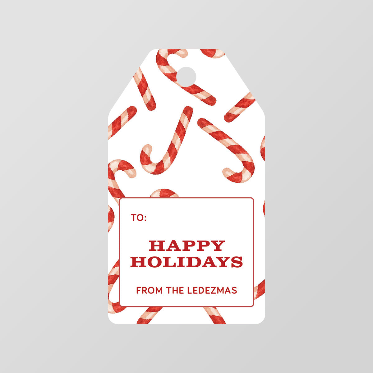 Candy Cane Gift Tag