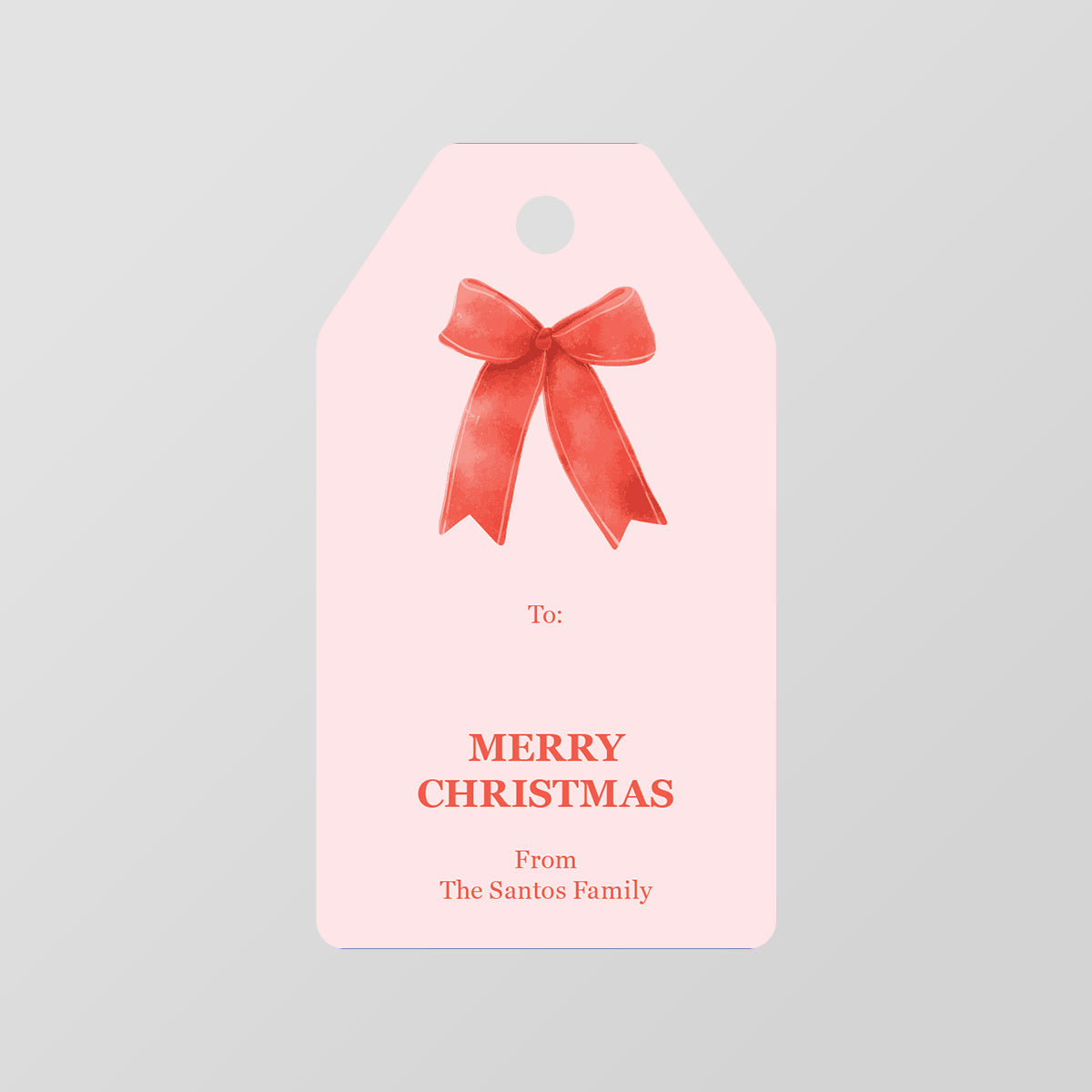 Red Ribbon Gift Tag
