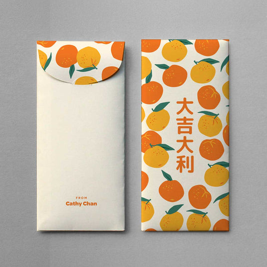 New Year Oranges Money Envelope