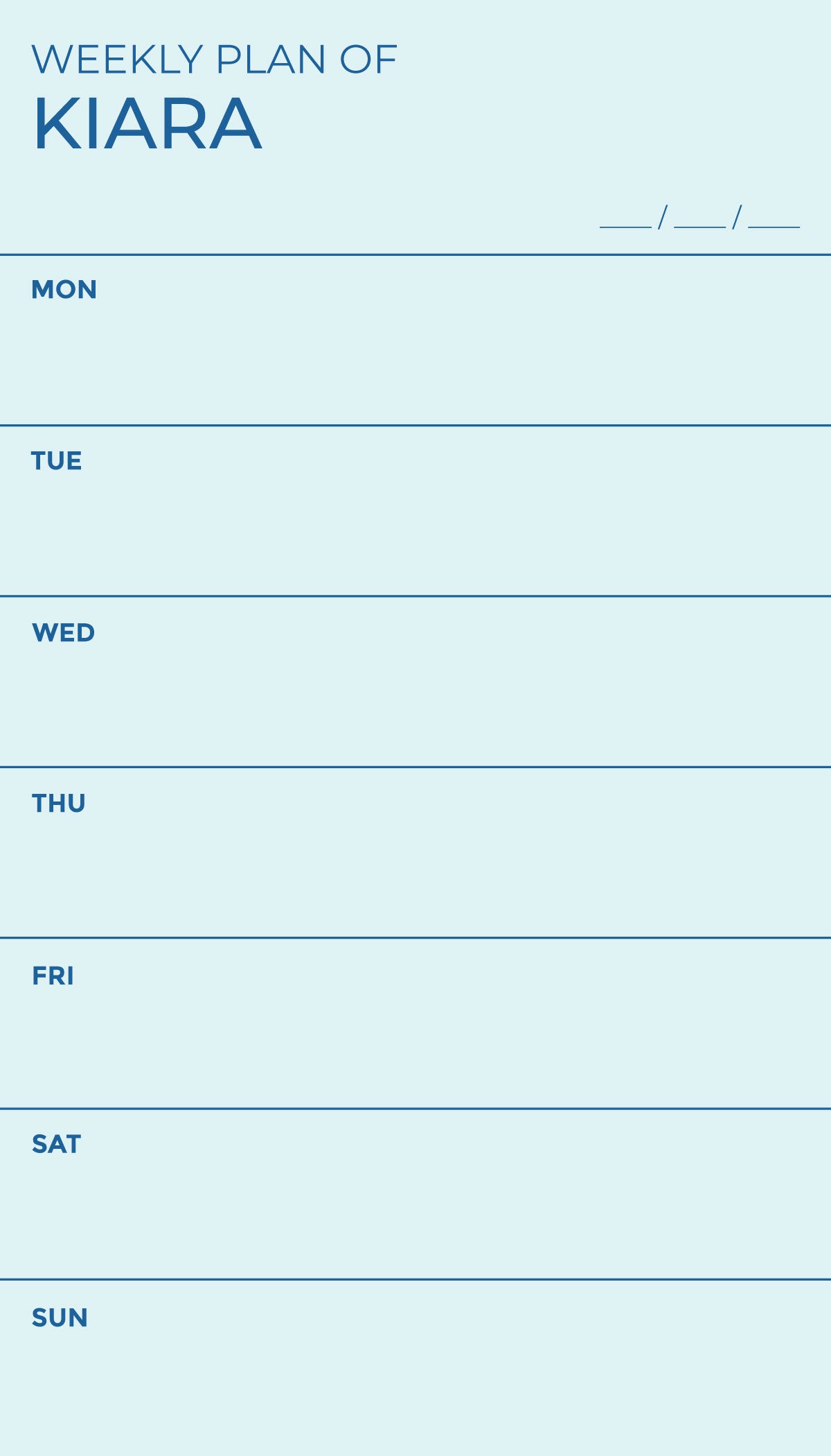 Weekly Plan Notepad