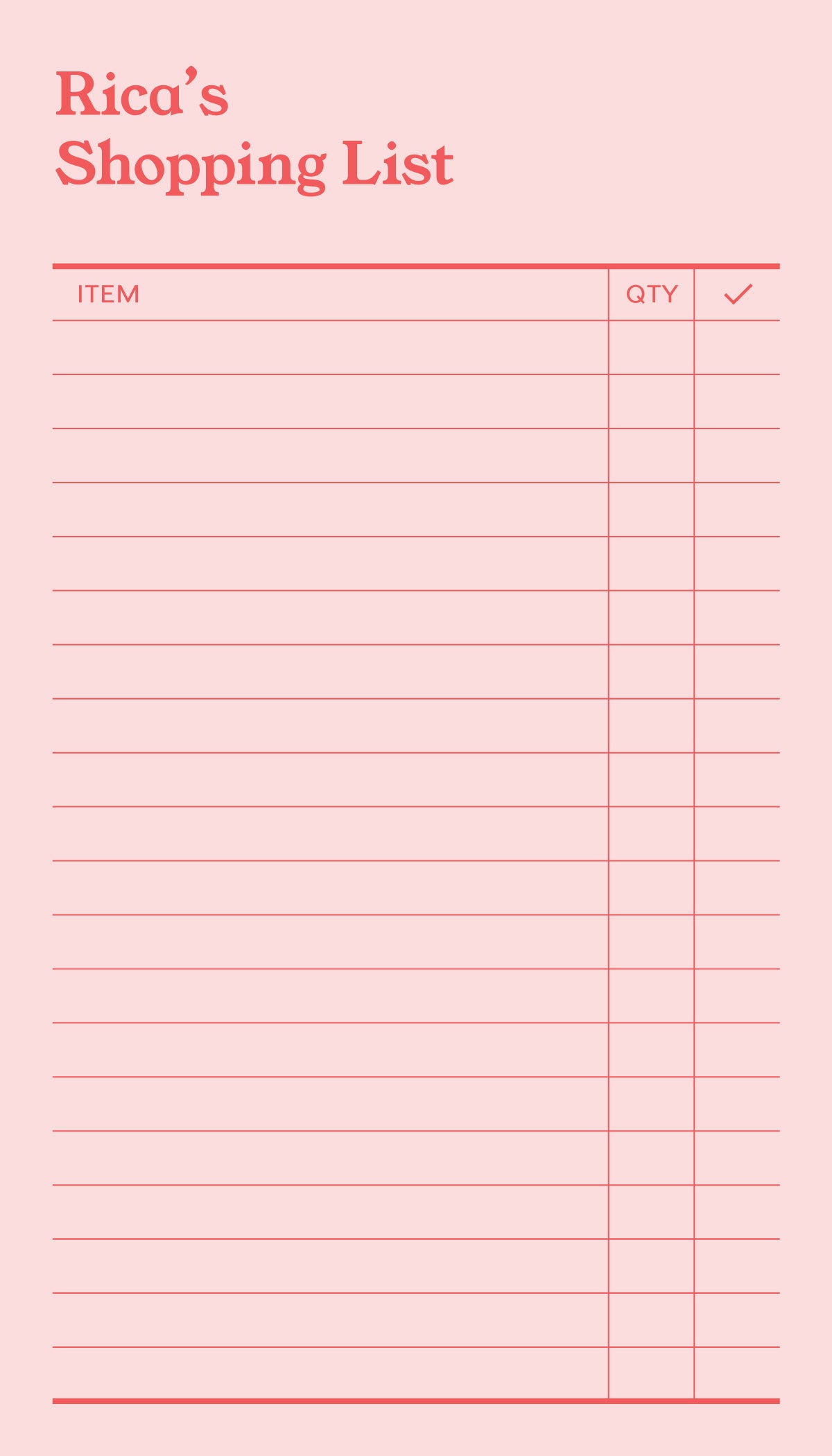Shopping List Notepad