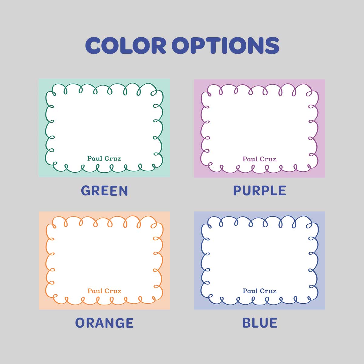 Doodle Border Flat Notecard