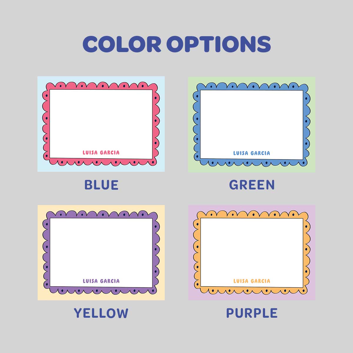 Cartoon Border Flat Notecard