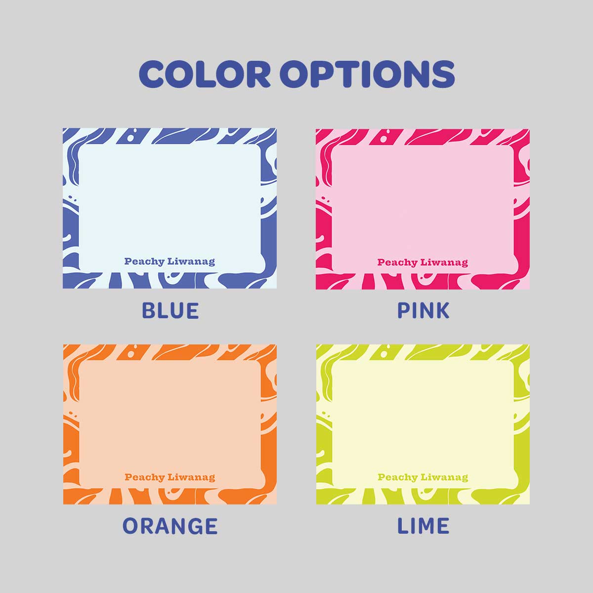 Liquid Pattern Flat Notecard