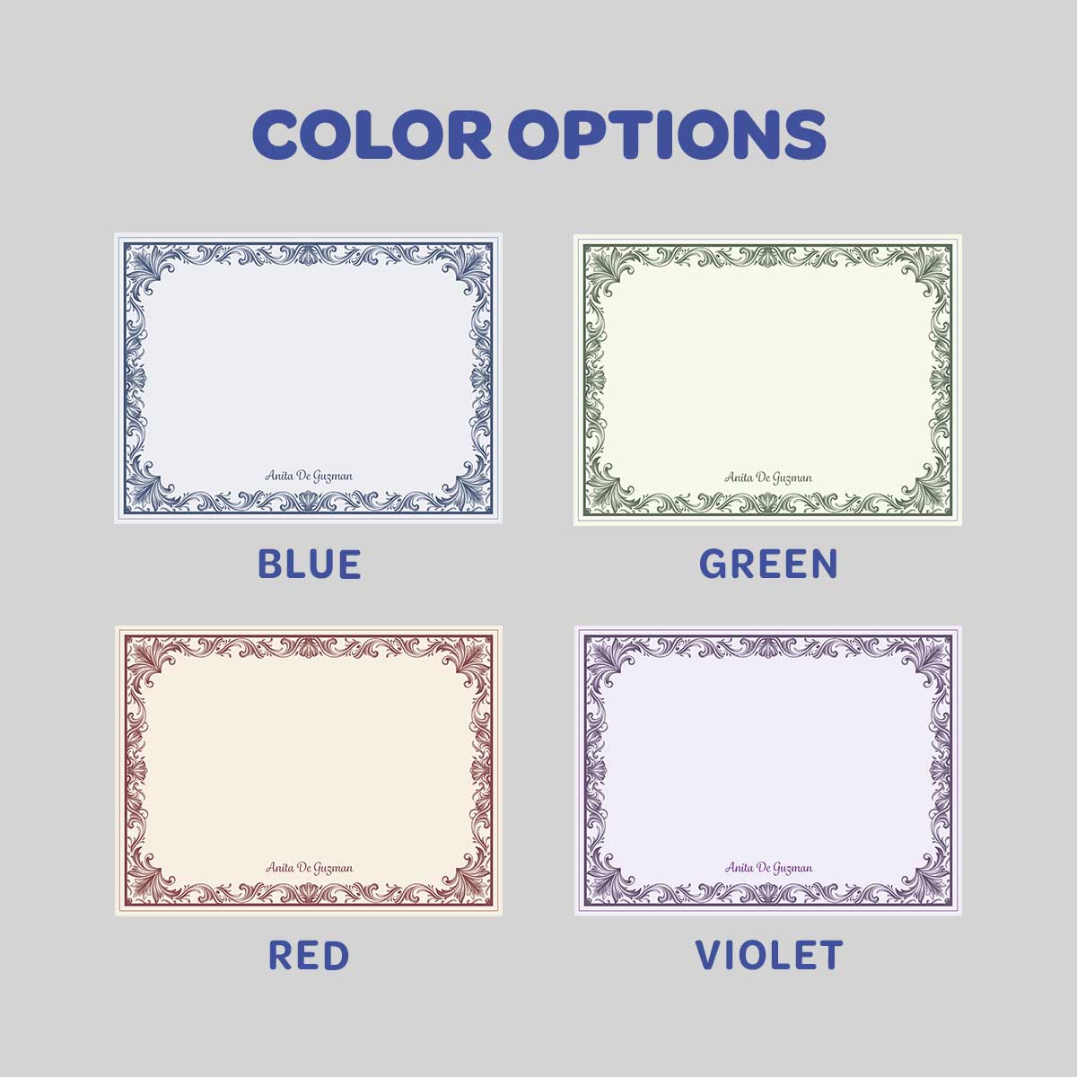 Victorian Border Flat Notecard