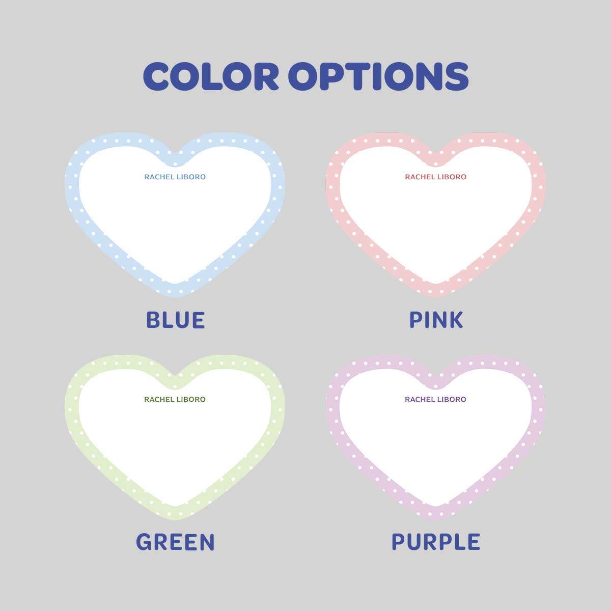 Dotted Heart Shaped Notecard