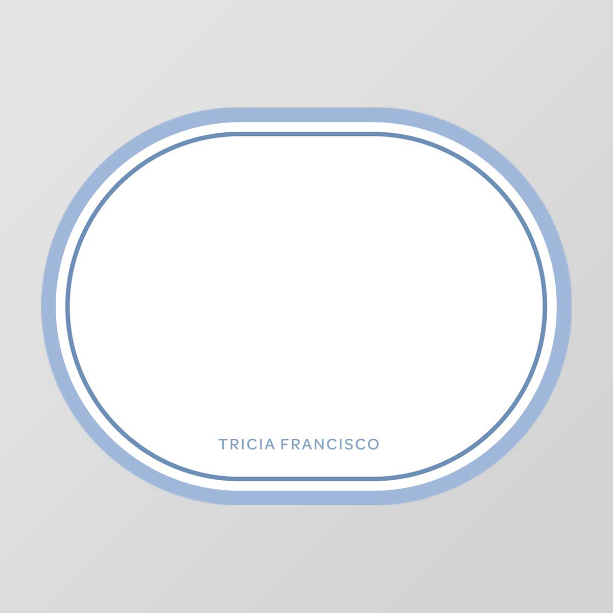 Borderline Oval Shaped Notecard