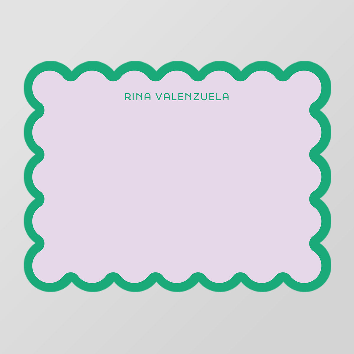 Wavelet Scalloped Shaped Notecard