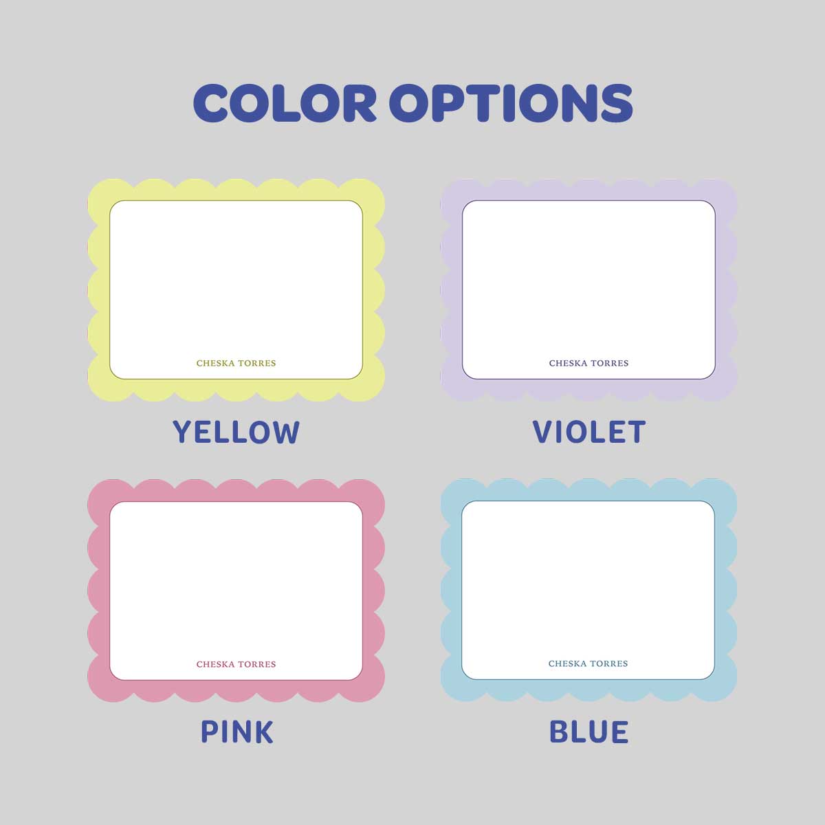 Side Scalloped Shaped Notecard