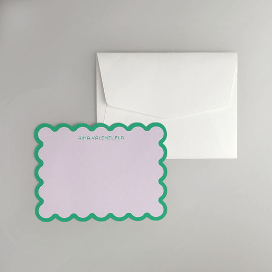 Wavelet Scalloped Shaped Notecard