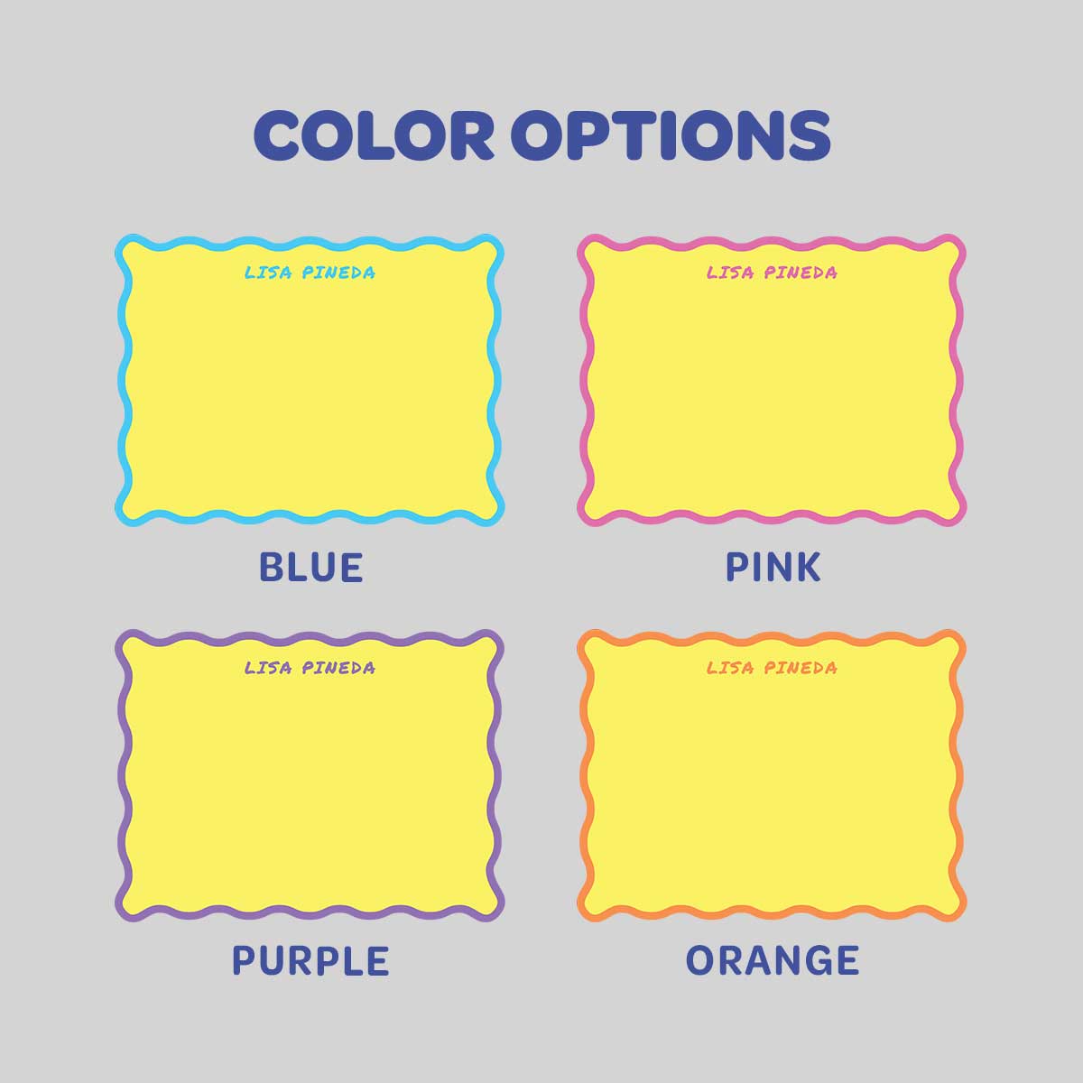 Chroma Wave Shaped Notecard