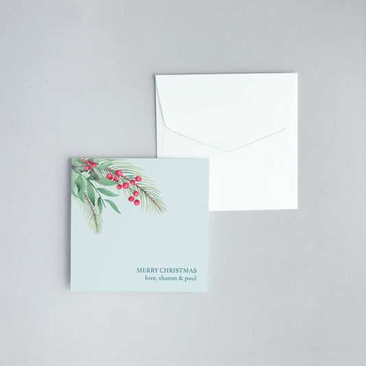 Holly & Ivy Folded Notecard