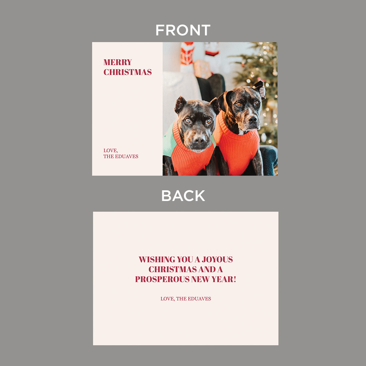 Beige Block Holiday Card