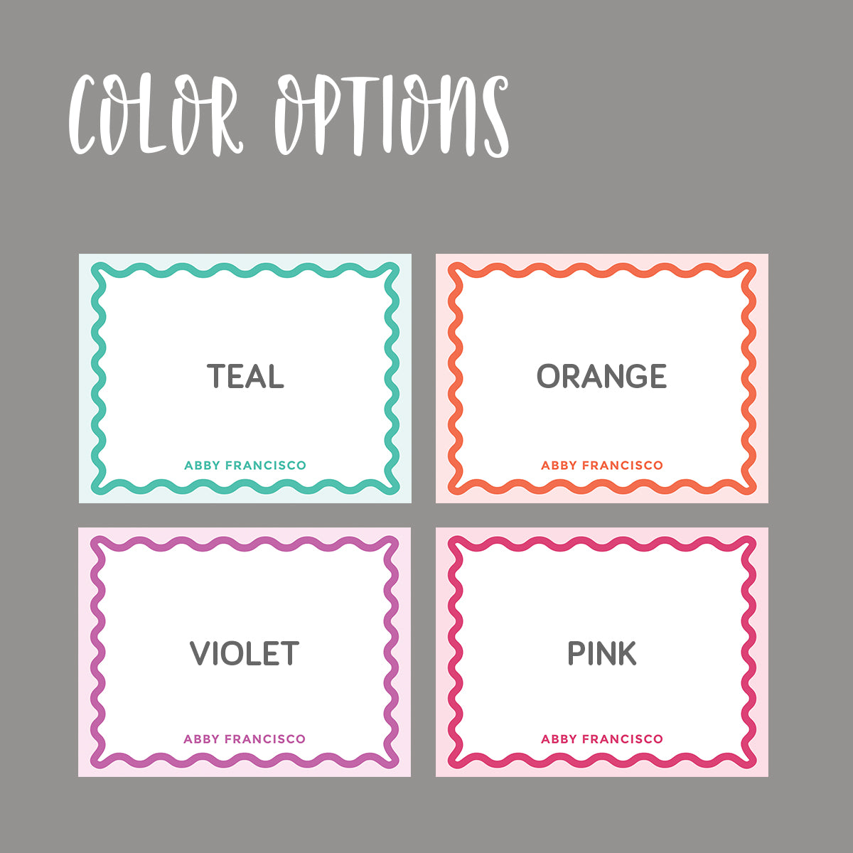 Wavy Flat Notecard