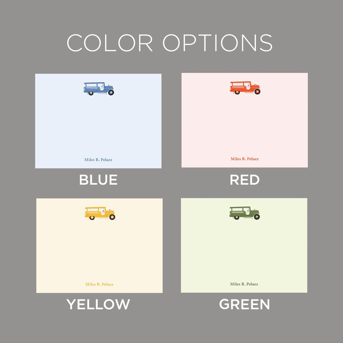 Jeepney Flat Notecard