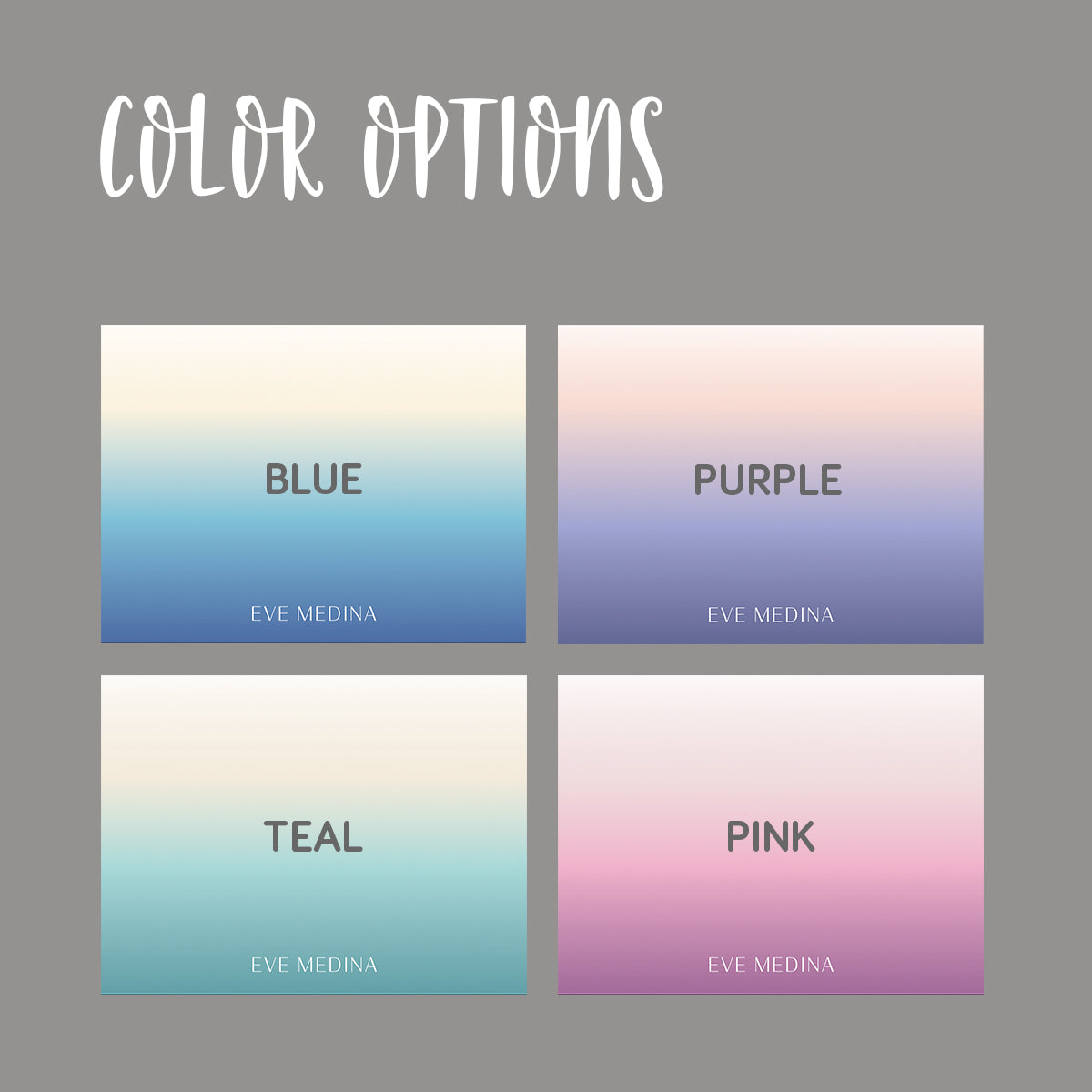 Gradient Hues Flat Notecard