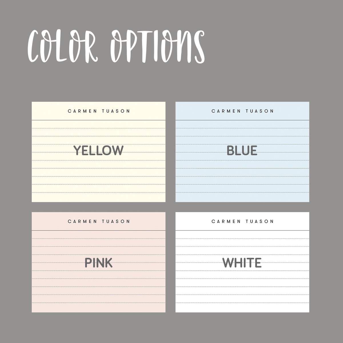 Index Card Flat Notecard