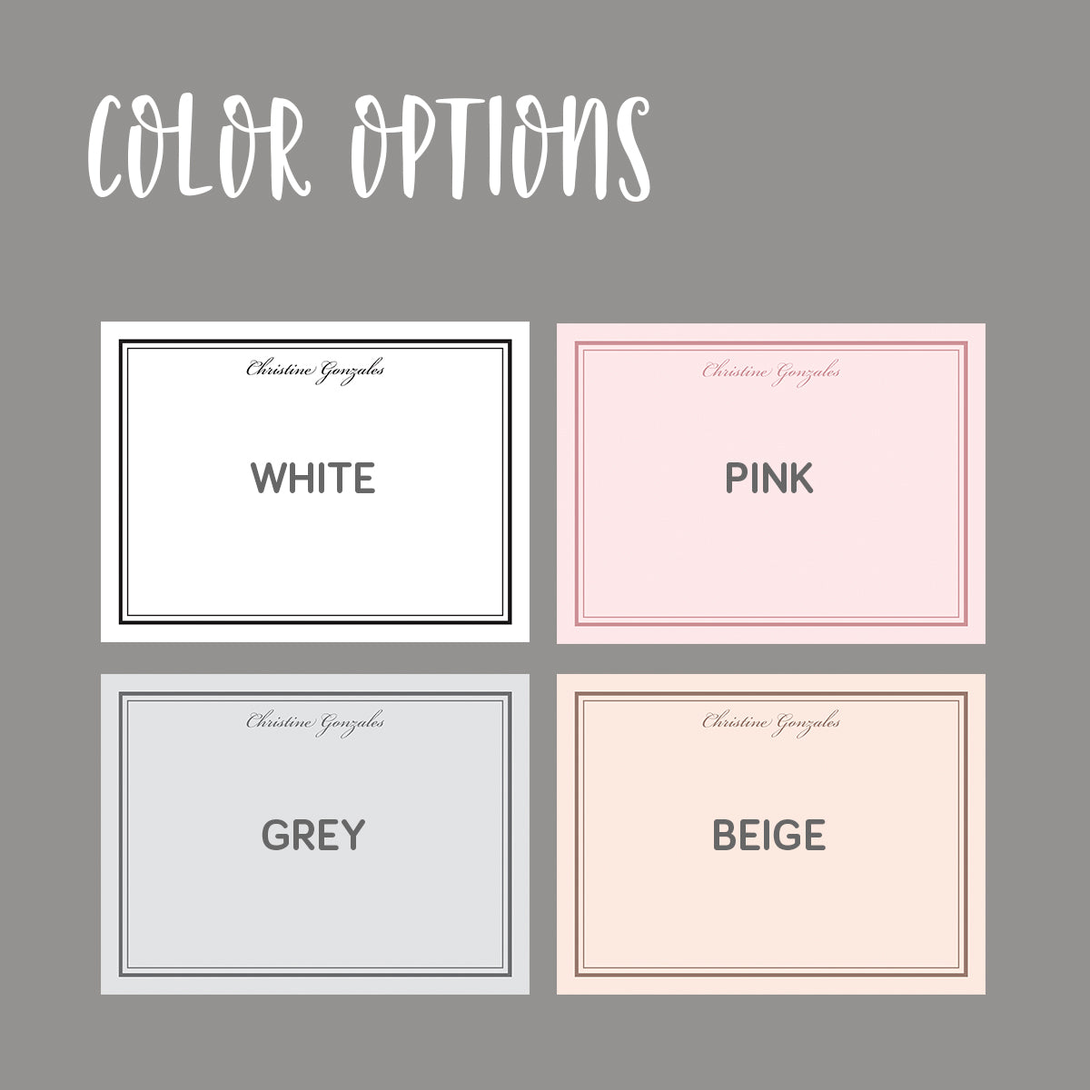 Old Style Script Flat Notecard