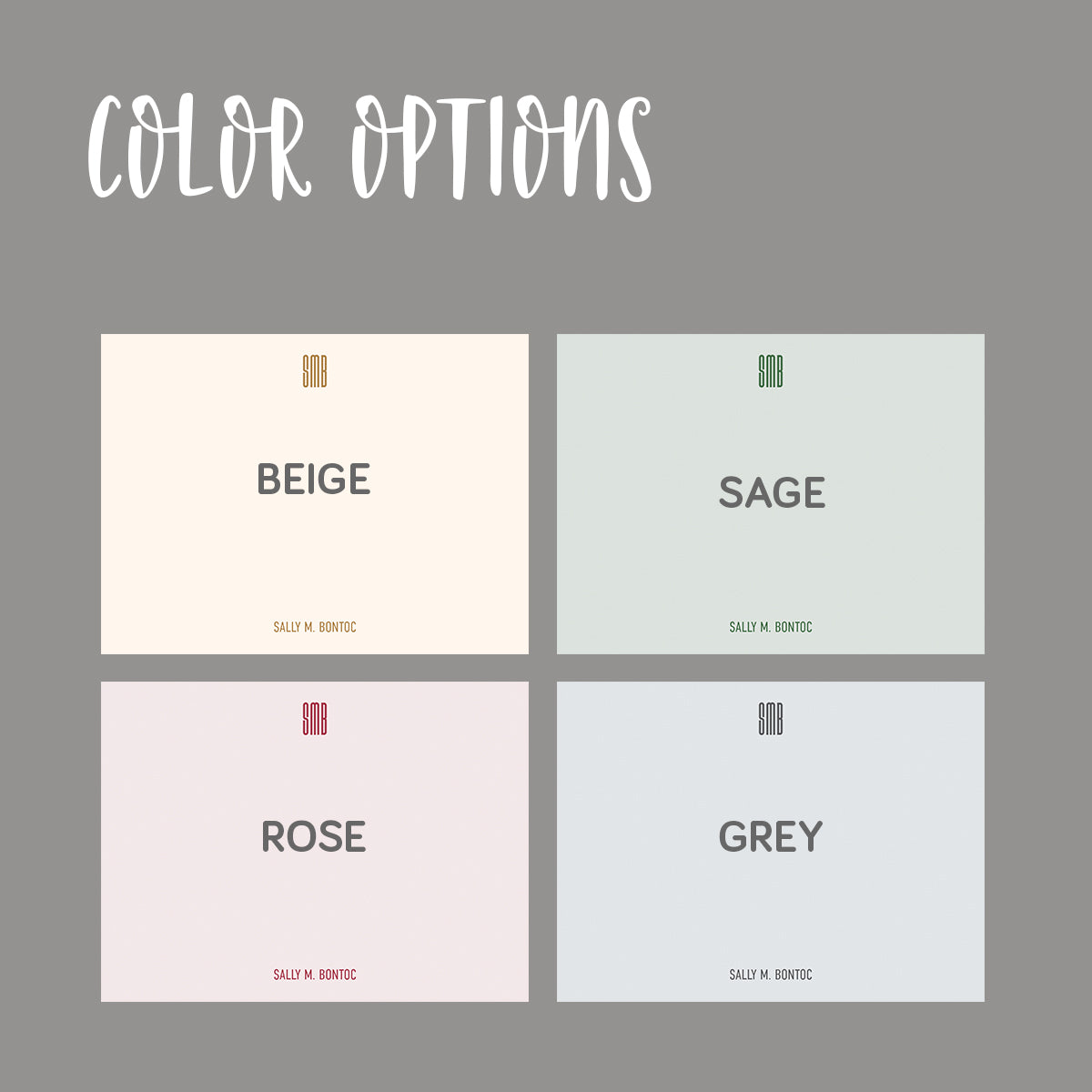 Slim Monogram Flat Notecard