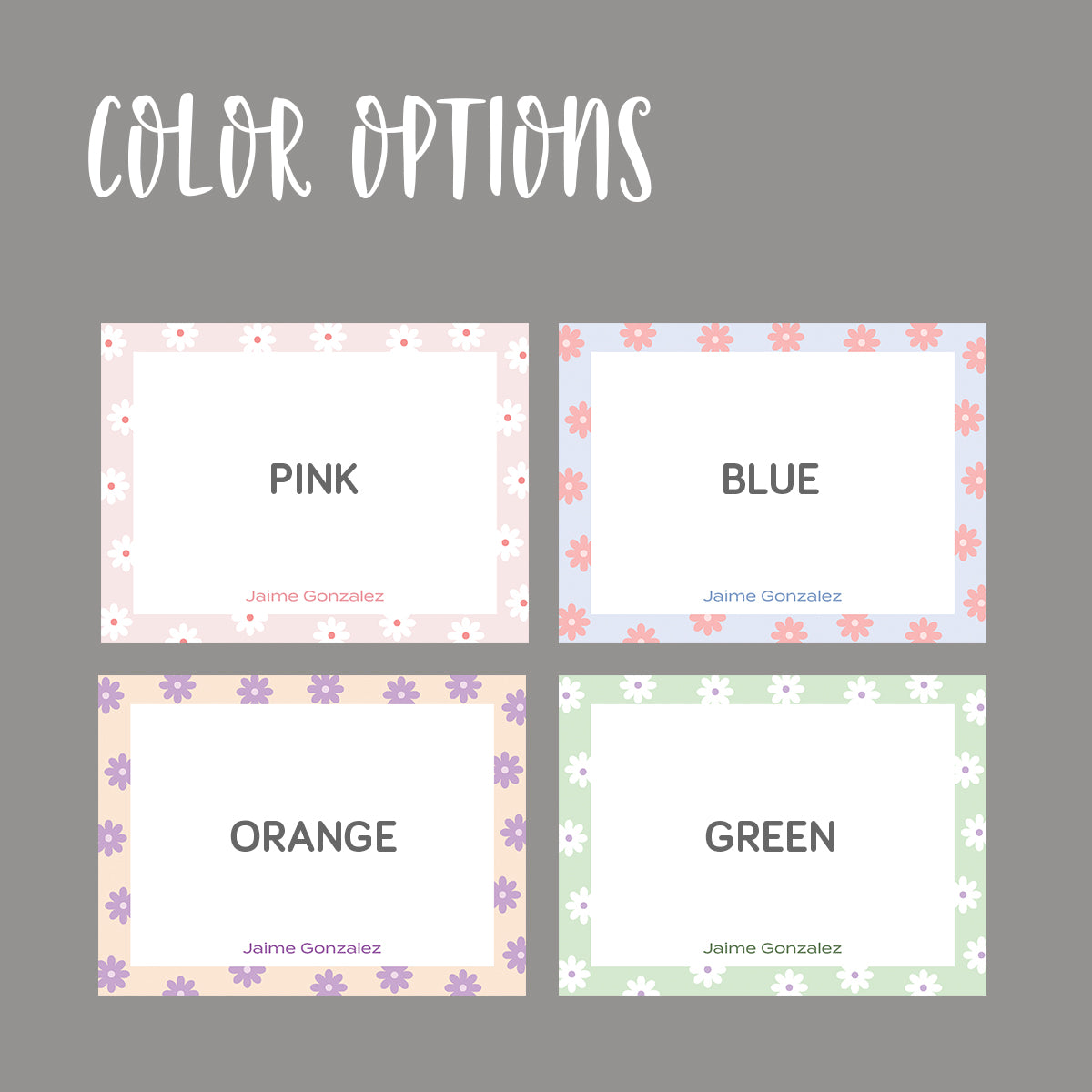 Flower Power Flat Notecard
