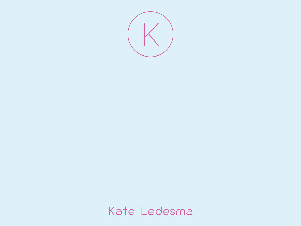 Round Monogram Flat Notecard