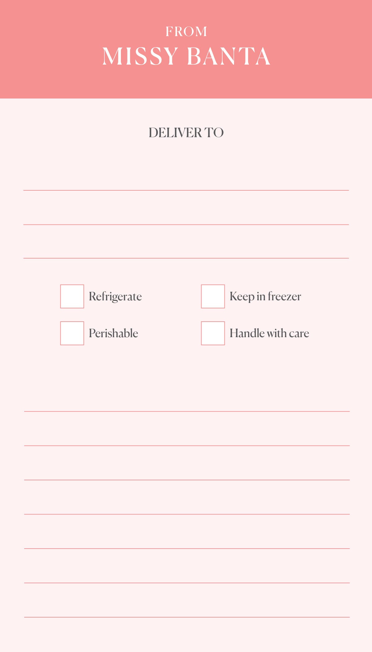 Delivery Notepad