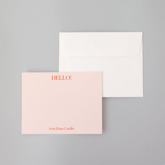 Hello! Flat Notecard