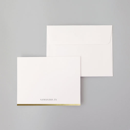 Foil Stamped Bottom Flat Notecard