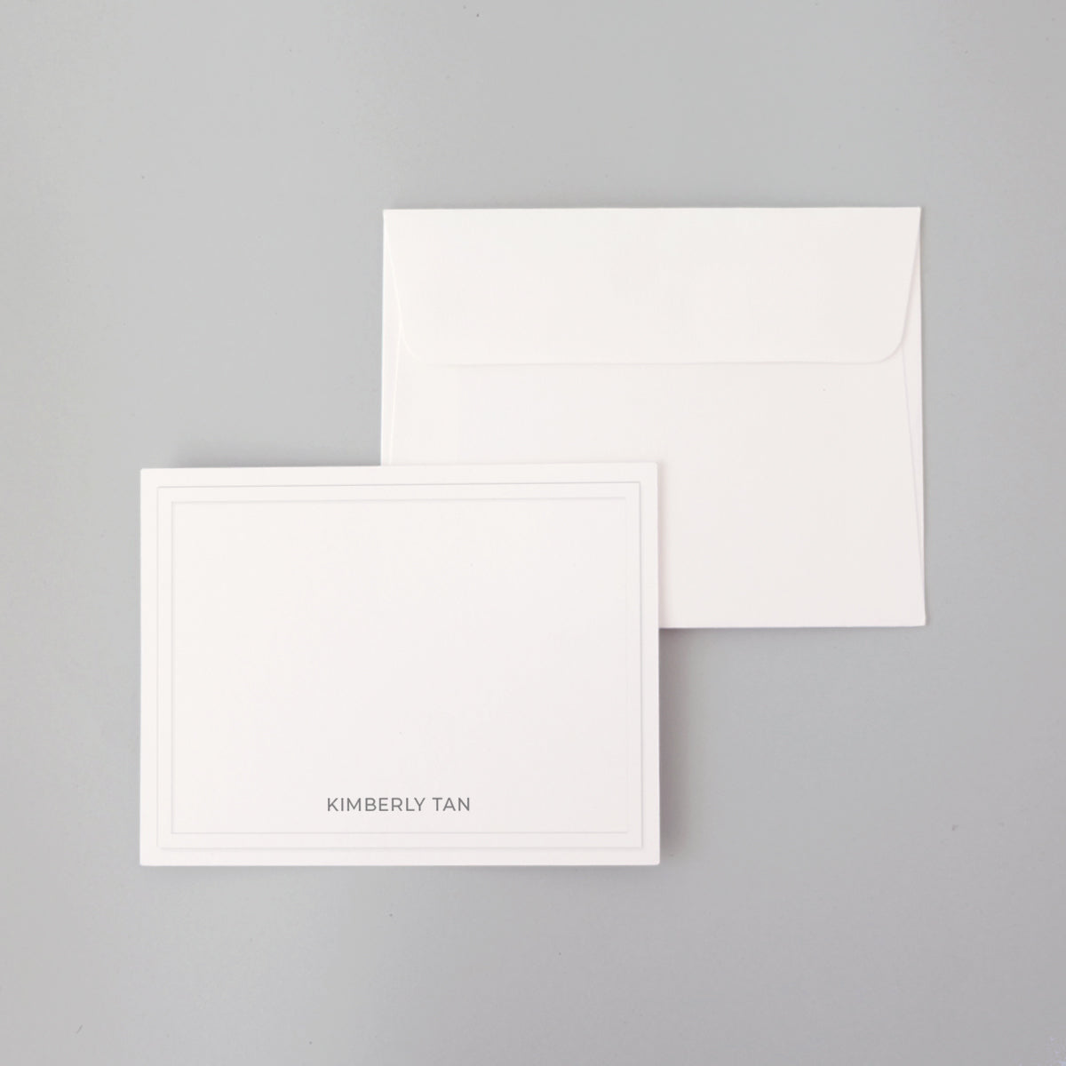 Plain Embossed Border Flat Notecard