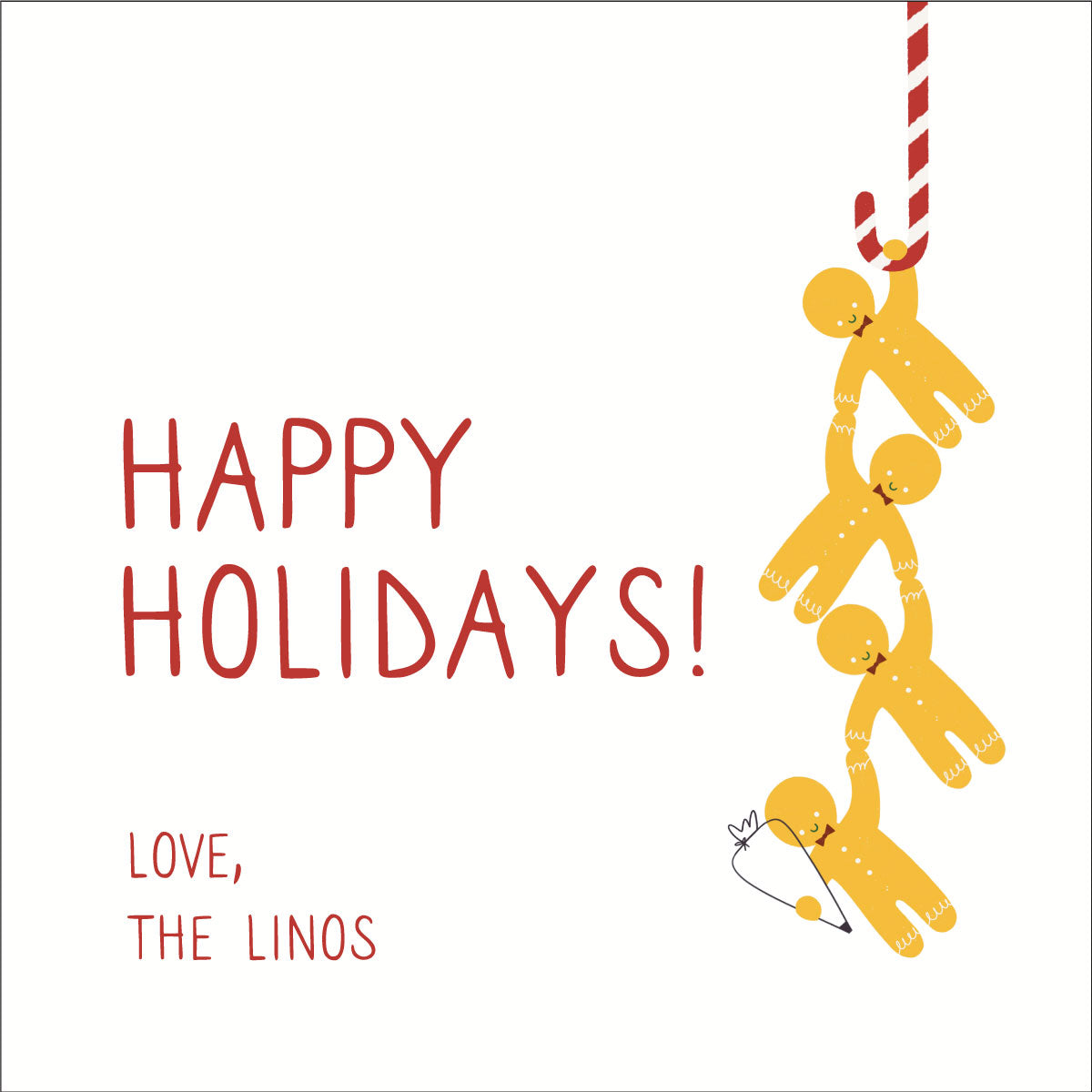 Gingerbread Men Folded Notecard