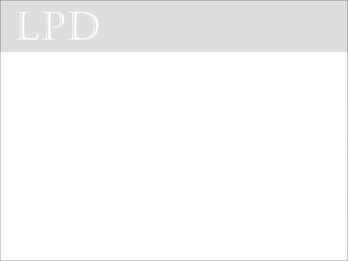Two Lined Monogram Flat Notecard