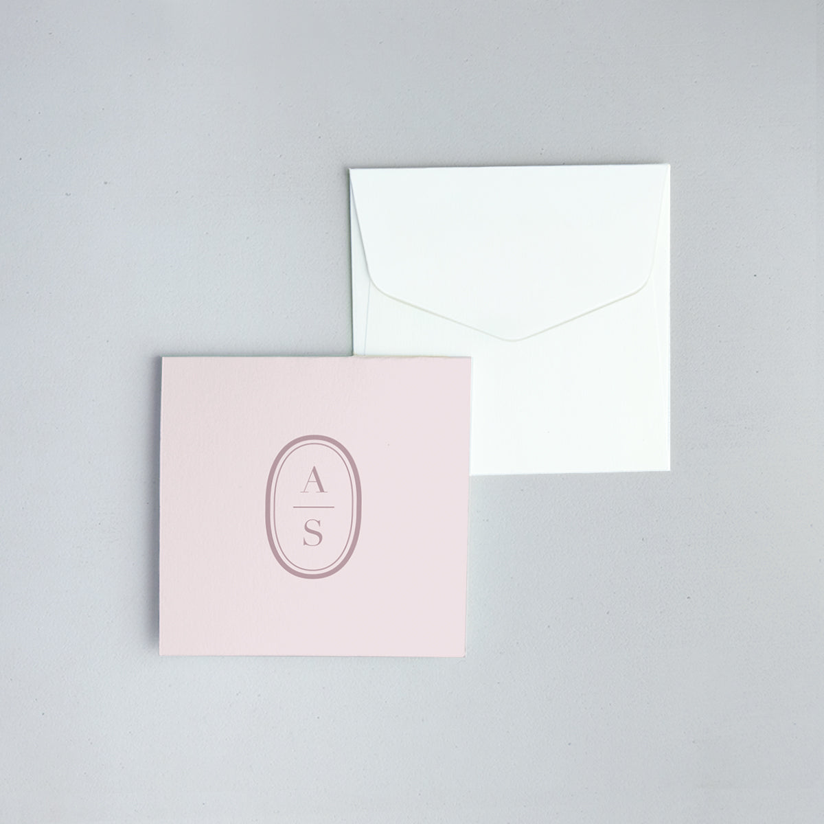 Oval Monogram Folded Notecard