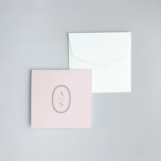 Oval Monogram Folded Notecard