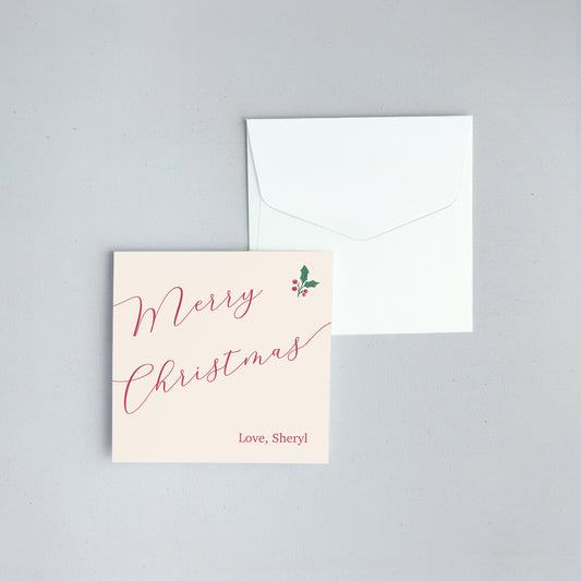 Holly Folded Notecard