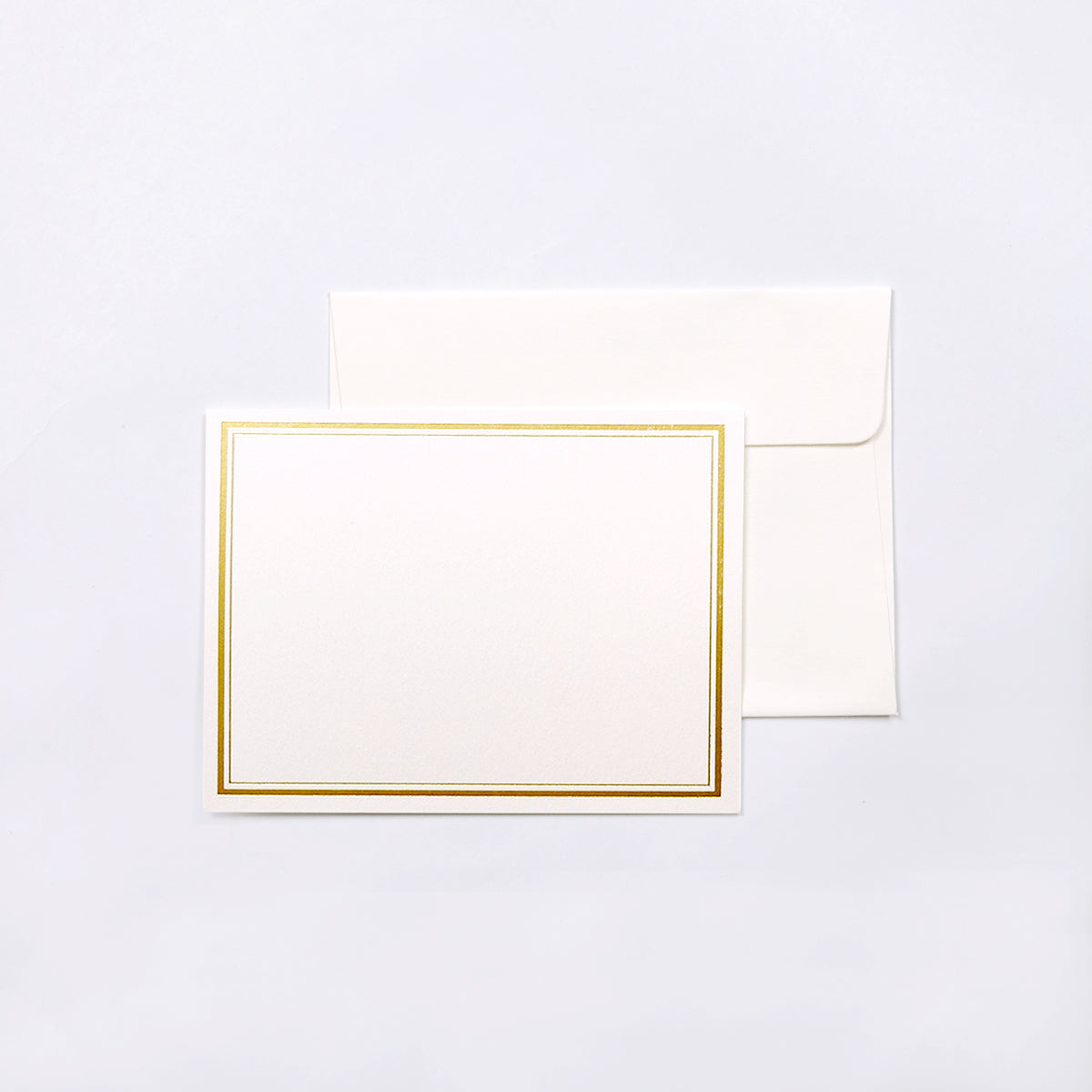Matte Gold Border Flat Notecards