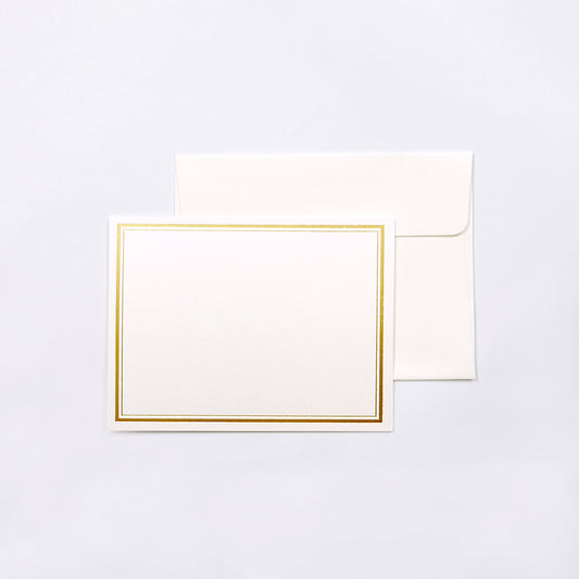 Matte Gold Border Flat Notecards