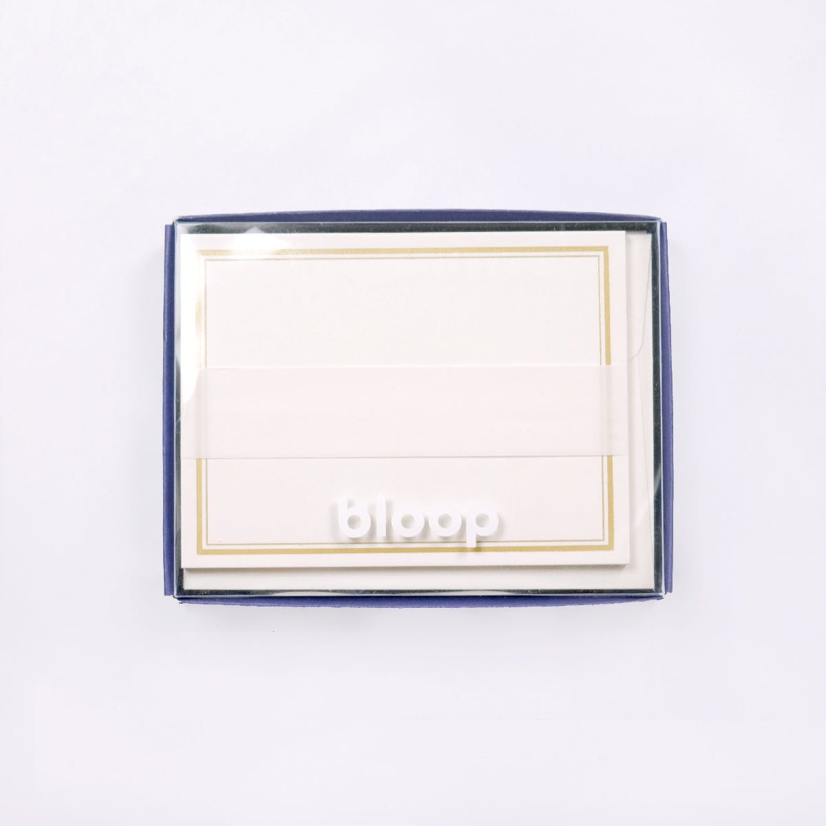 Matte Gold Border Flat Notecards
