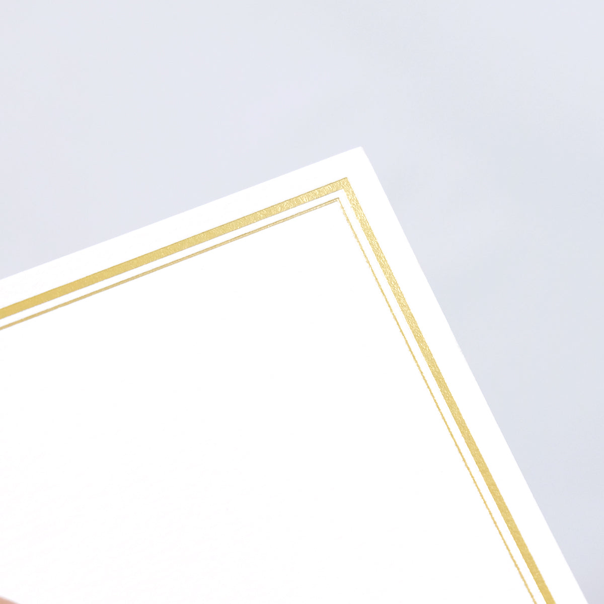 Matte Gold Border Flat Notecards